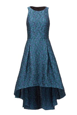 Nylon/Polyester Sleeveless Full-Skirt Jacquard Crystal Asymmetric  Dress