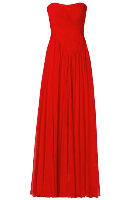 Strapless Sweetheart Ruched Chiffon/Polyester Full-Skirt  Dress