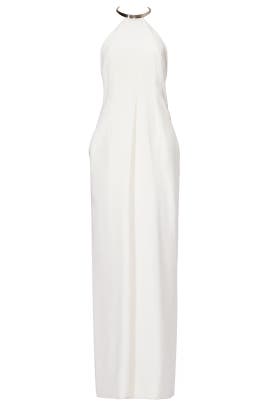 Open-Back Belted Lace Halter Sleeveless Crepe/Polyester Jumpsuit 