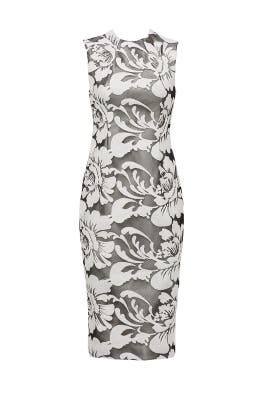 Crepe/Elastane/Polyester Sheath Floral Print Sleeveless  Dress