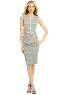 Sleeveless Acetate/Cotton/Elastane/Nylon/Polyester/Silk General Print Jacquard Peplum  Dress