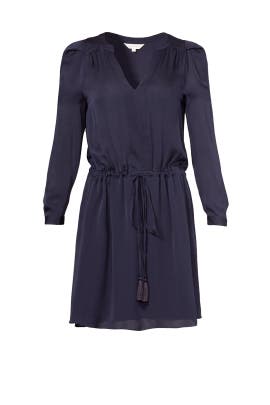V-neck Silk Full-Skirt  Shirt  Dress