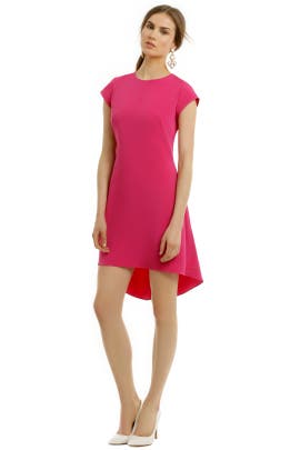 A-line Acetate/Crepe/Polyester/Triacetate Cap Sleeves Asymmetric  Dress