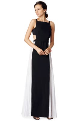 A-line Square Neck Crepe/Polyester Sleeveless Pleated Open-Back  Dress