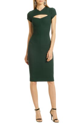 V-neck Cap Sleeves Crepe/Elastane/Silk/Viscose Keyhole  Dress