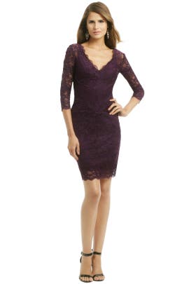 V-neck Cotton/Nylon/Rayon/Spandex Long Sleeves Lace  Dress