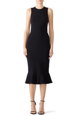 Jersey/Nylon Flutter Sleeveless Fitted  Dress