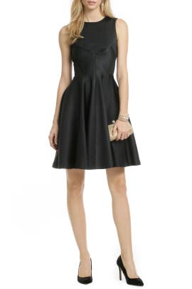 Acetate/Nylon Sleeveless Full-Skirt Jacquard  Dress