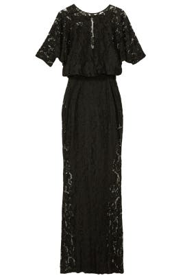 Open-Back Lace Bateau Neck Nylon Dolman  Dress