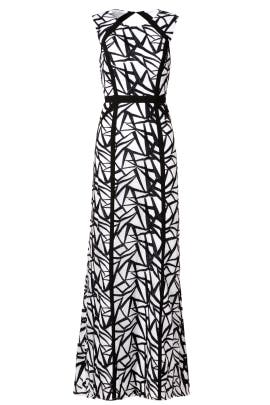 A-line General Print Sleeveless Nylon Lace Open-Back  Dress