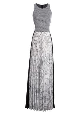 Sleeveless Full-Skirt Cutout Acetate/Crepe/Polyester/Triacetate Maxi Dress 