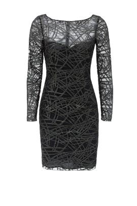 Illusion Bateau Neck Polyester/Tulle Long Sleeves  Dress