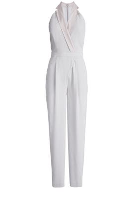 Fitted Acetate/Crepe/Polyester/Triacetate Halter Sleeveless Jumpsuit 