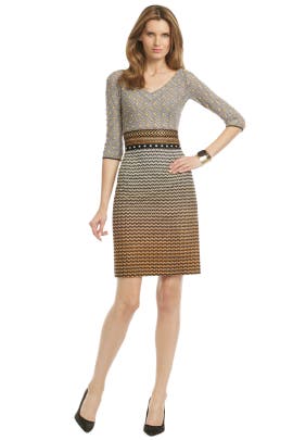 A-line V-neck Cotton/Rayon/Wool/Knit Embroidered  Dress