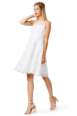 Embroidered Illusion Lace Nylon Sleeveless Full-Skirt Sweetheart  Dress