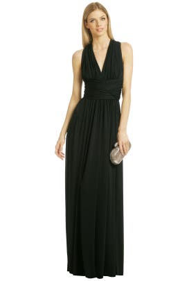 V-neck Wrap Jersey/Polyester/Spandex Full-Skirt Sleeveless  Dress