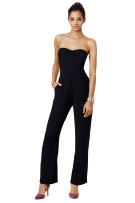 Strapless Sweetheart Crepe/Viscose Jumpsuit 