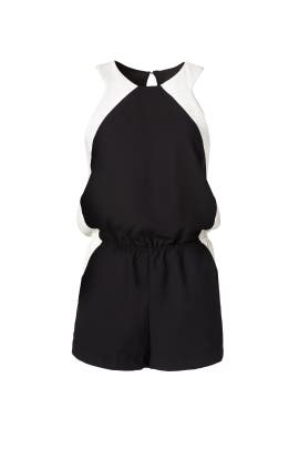 Cutout Halter Sleeveless Crepe/Polyester Romper 