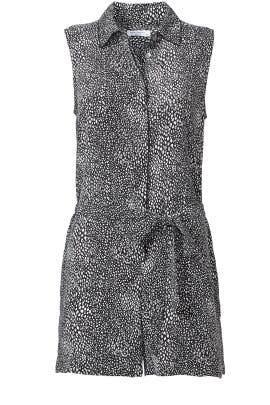 V-neck Sleeveless Silk General Print Romper 