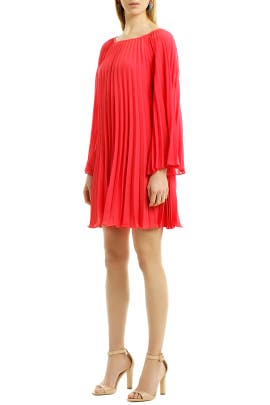 Shift Pleated Chiffon/Polyester  Dress
