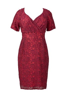 Nylon/Rayon/Spandex Short Sleeves Wrap Lace  Dress