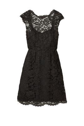 Nylon/Polyester Corset   Waistline Bateau Neck Lace Open-Back Cap Sleeves  Dress