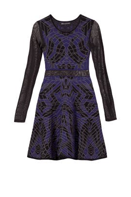 A-line Sheer Geometric Print Nylon/Polyester/Spandex/Viscose/Knit  Dress