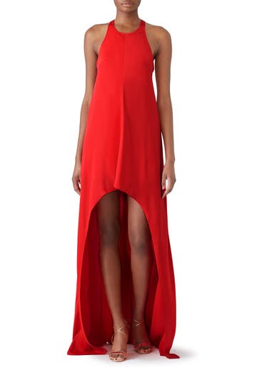 red high low gown