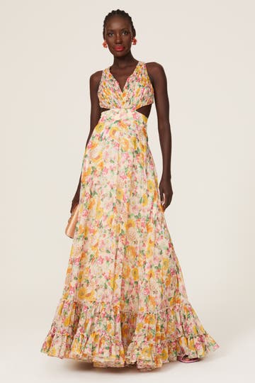 Floral Tie Back Gown by Ieena for Mac 
