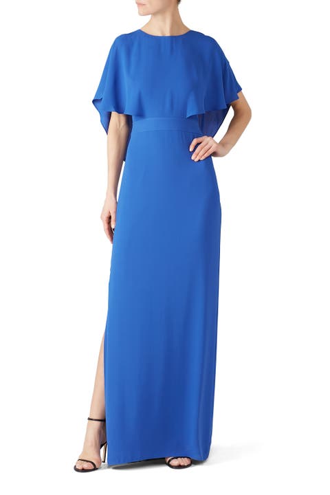 Azure Cape Sleeve Gown by HALSTON for 