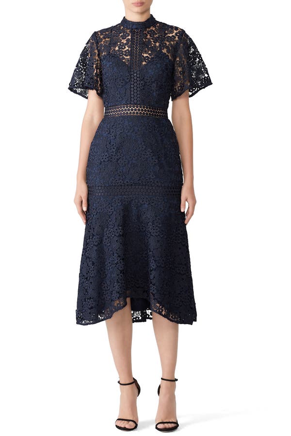 utopia lace midi dress