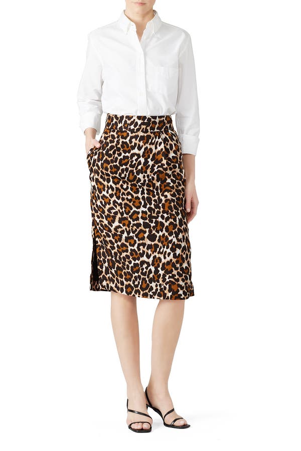 leopard skirt j crew