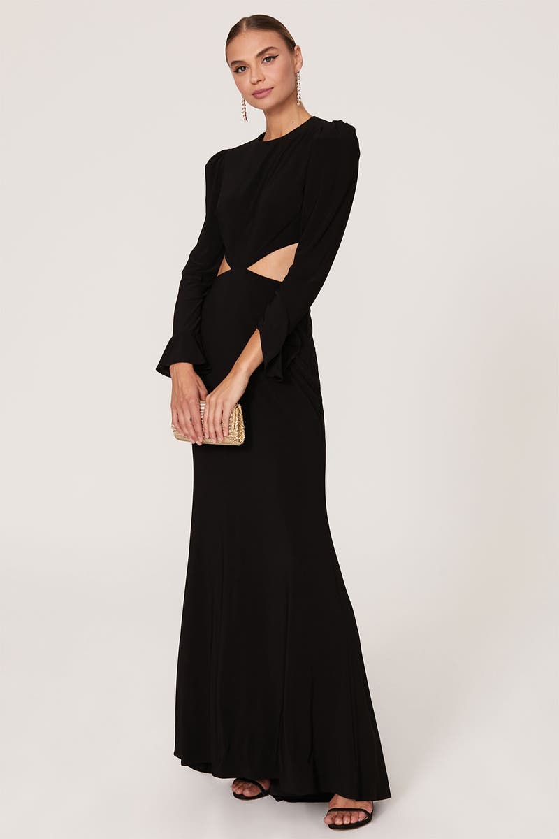 Long Sleeve Cutout Gown by Ieena for 