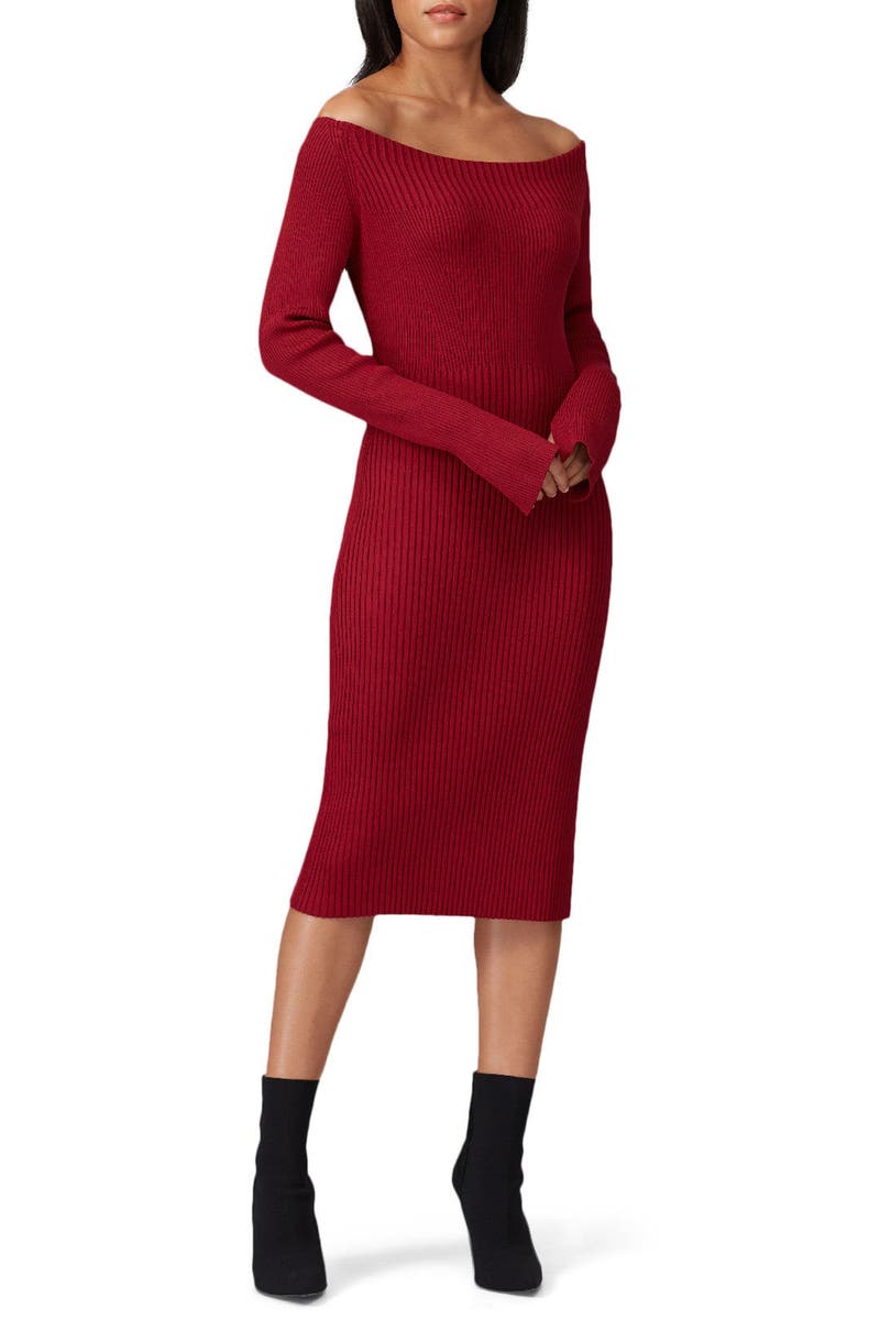 Off The Shoulder Sweater Dress by Jason 