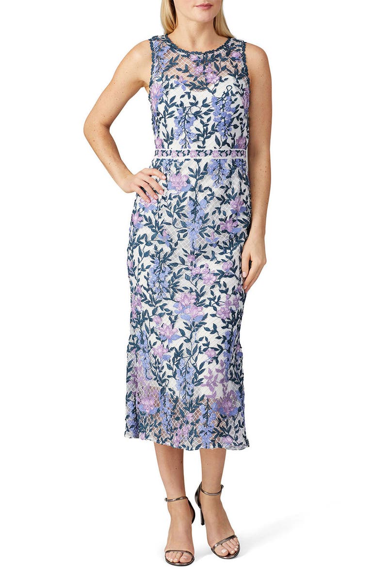 White Floral Lace Dress by Marchesa 