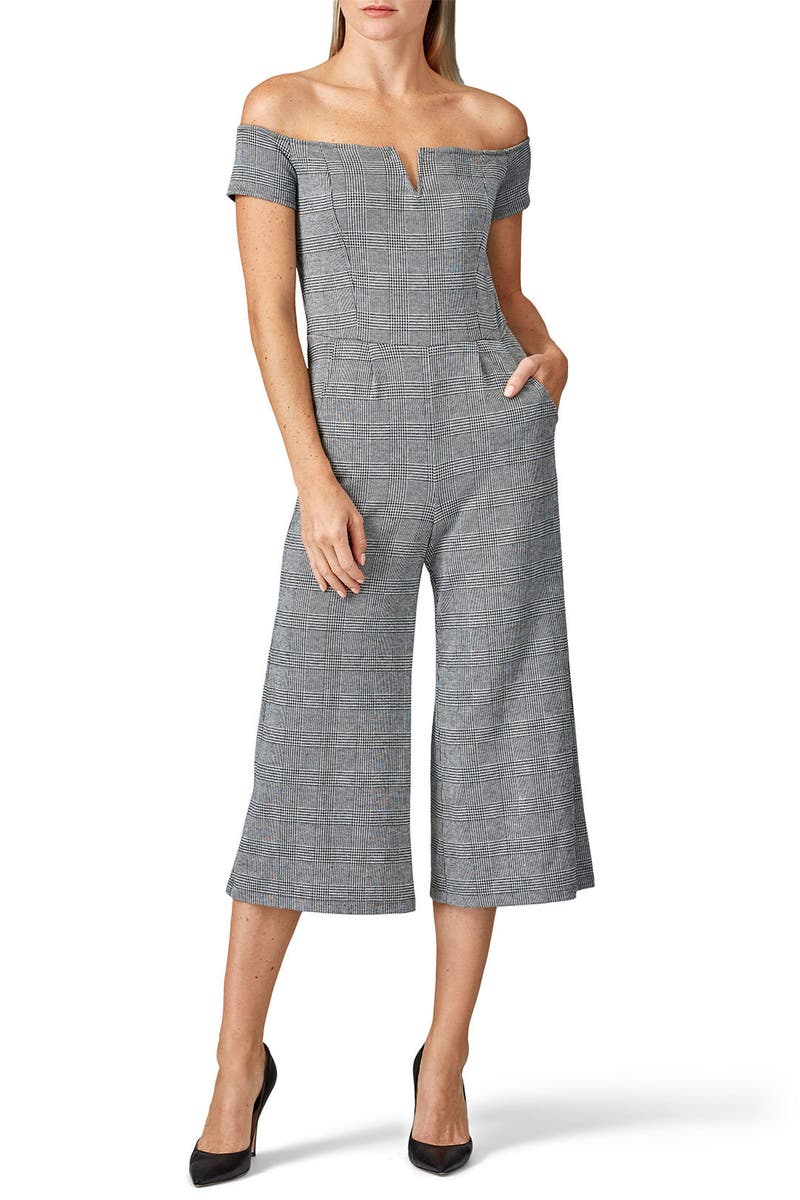 Slate and willow ruffle shoulder jumpsuit Clearance