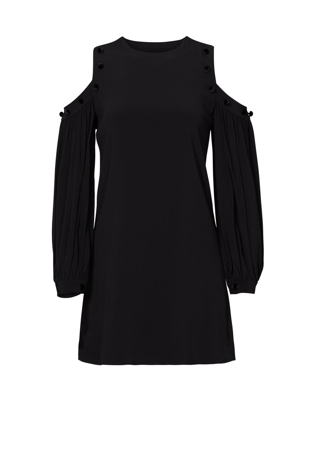 Alexis Claudette Crepe Button-trim Cold-shoulder Dress in Black | Lyst Alexis Claudette Crepe Button-trim Cold-shoulder Dress in Black | Lyst