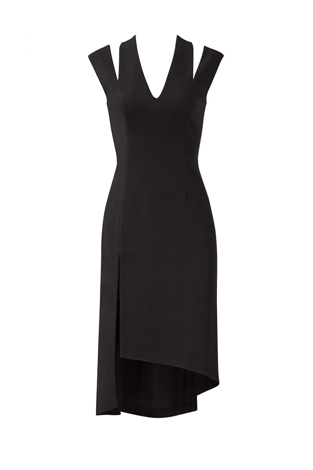 halston heritage asymmetrical dress