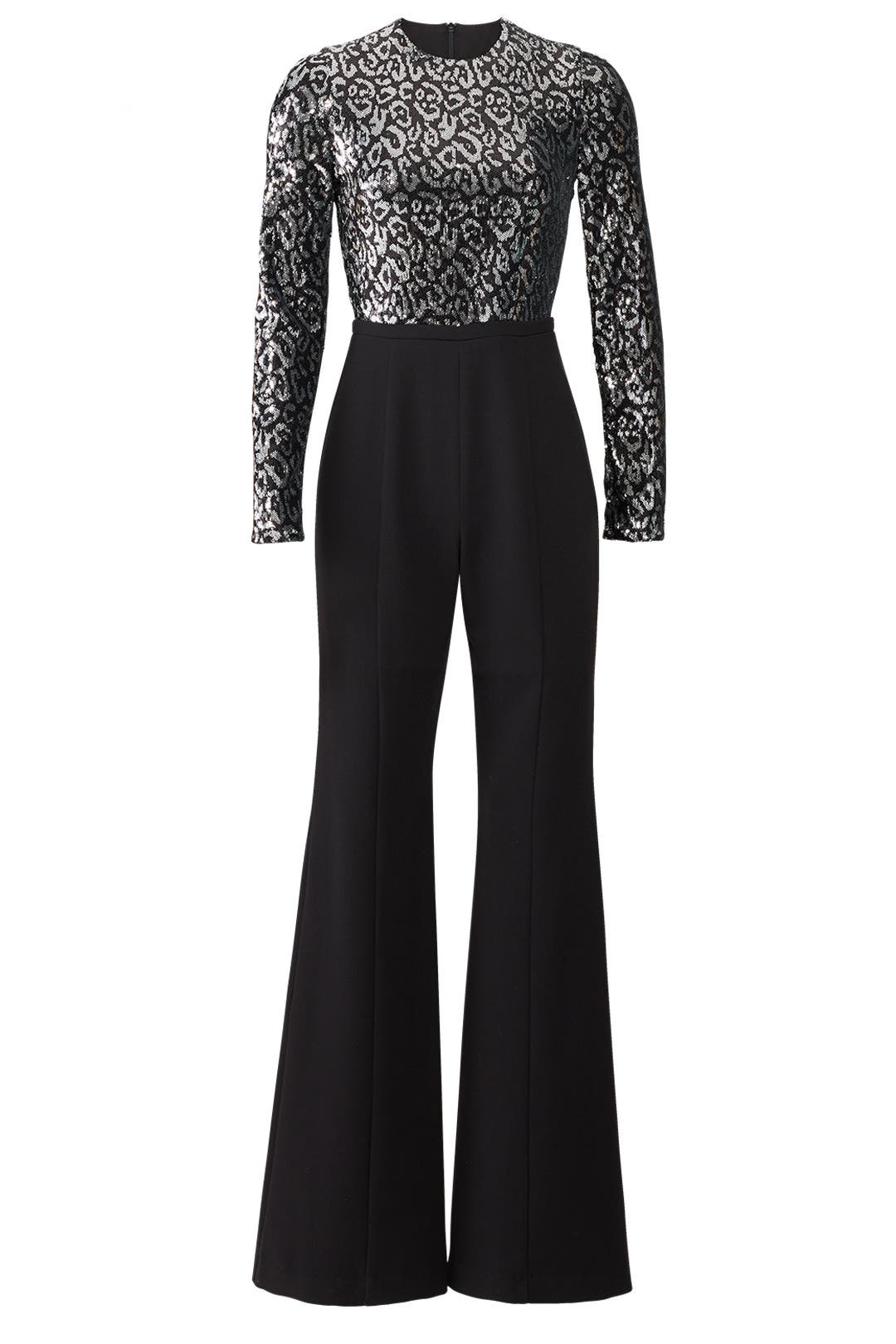 Black halo sequin jumpsuit Clearance