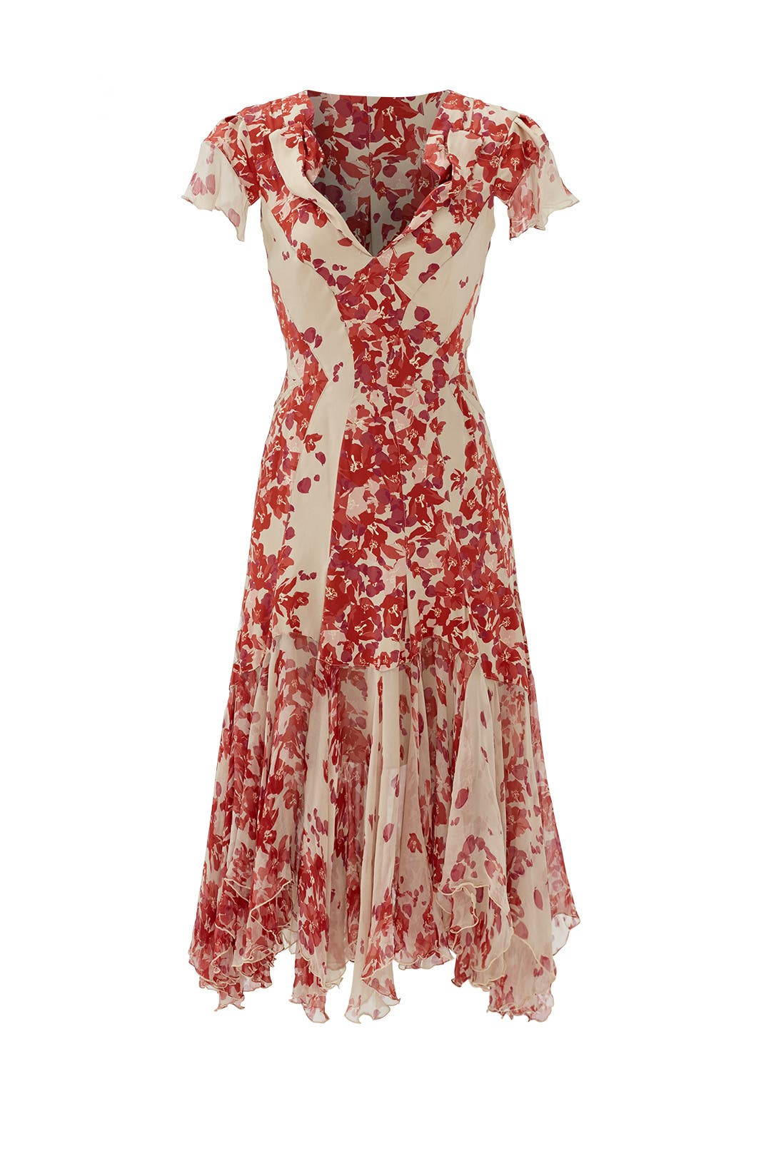 Hibiscus Print Silk Dress by ZAC Zac Posen