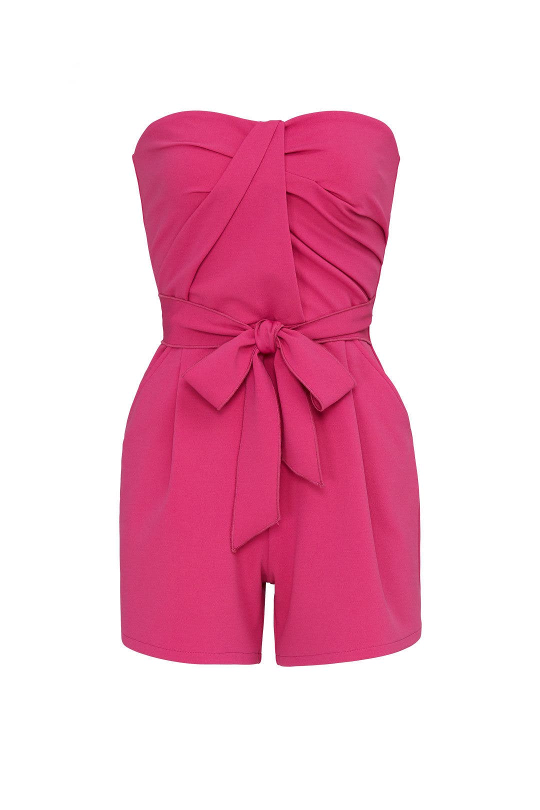 pink strapless romper