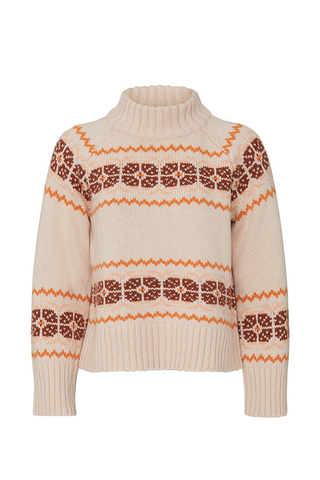 Mock Neck Fair Isle Pullover by 