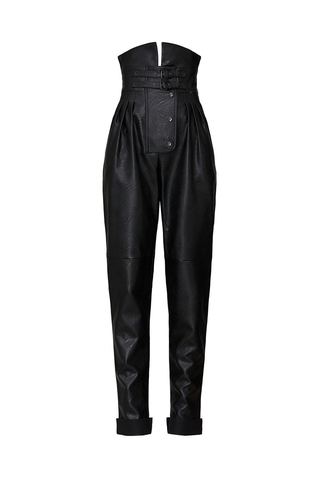 patent leather high waisted pants