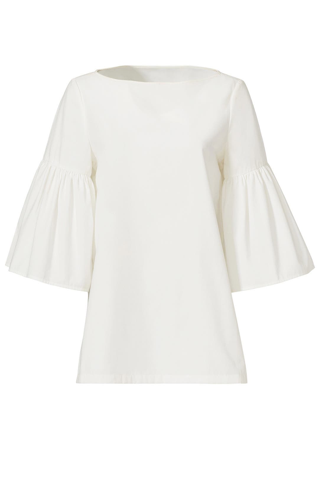 white bell sleeve tunic