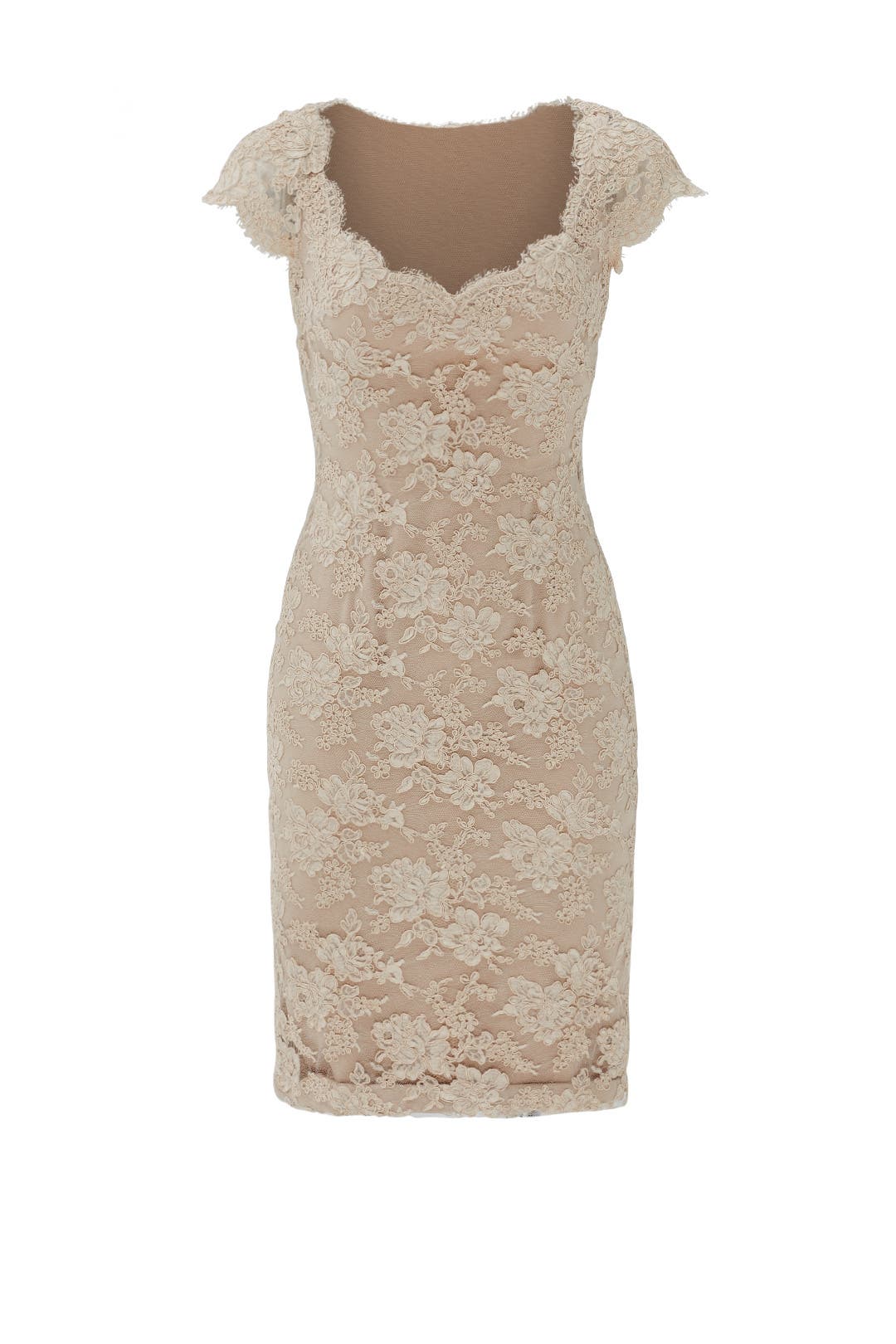 Mocha Lace Sheath by Reem Acra