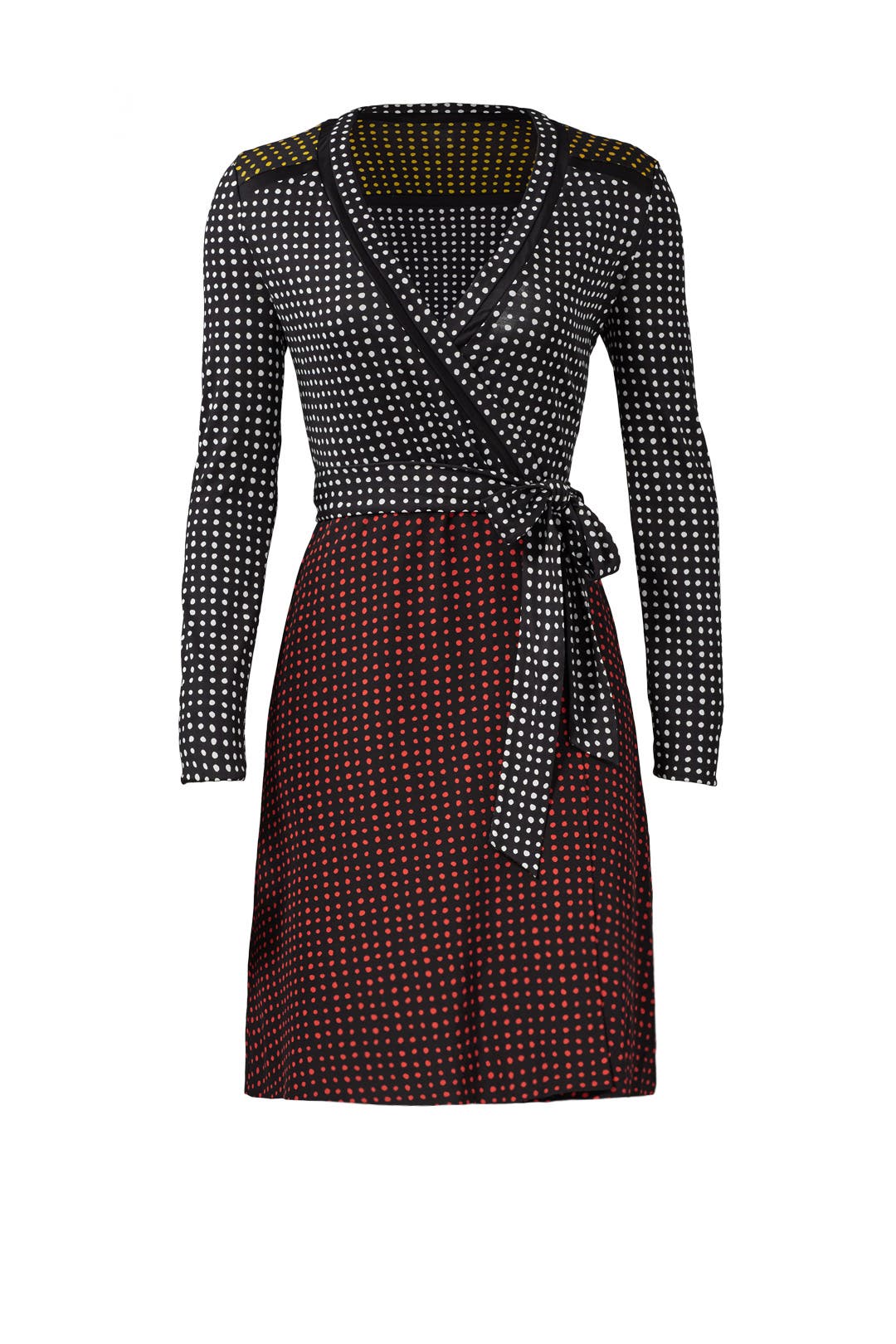 dvf polka dot wrap dress