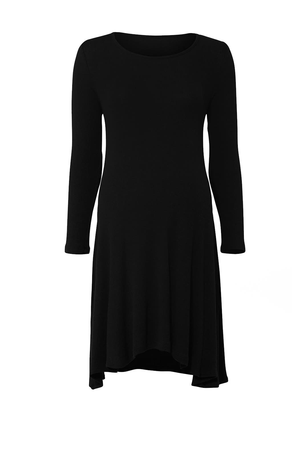 black trapeze cocktail dress