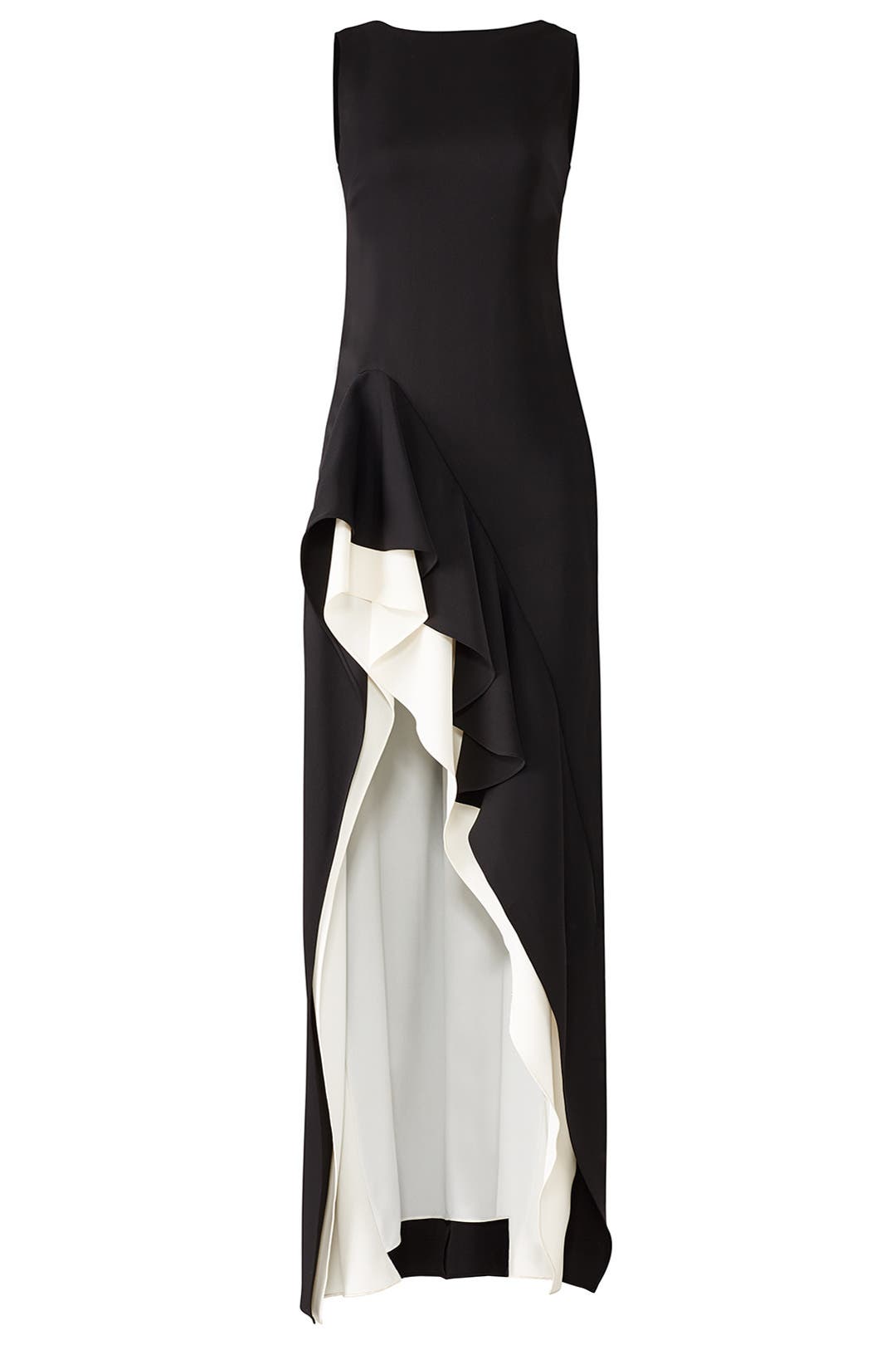 halston black gown