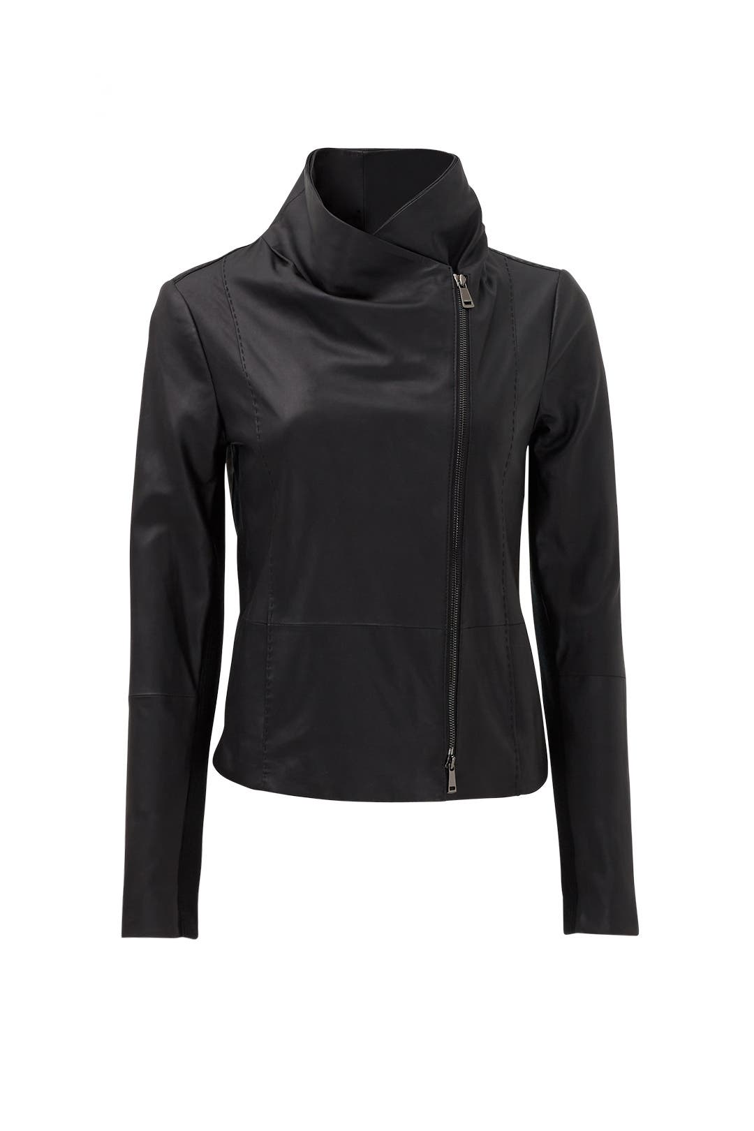 Black Feather Leather Scuba Jacket By Vince For 150 The Runway
