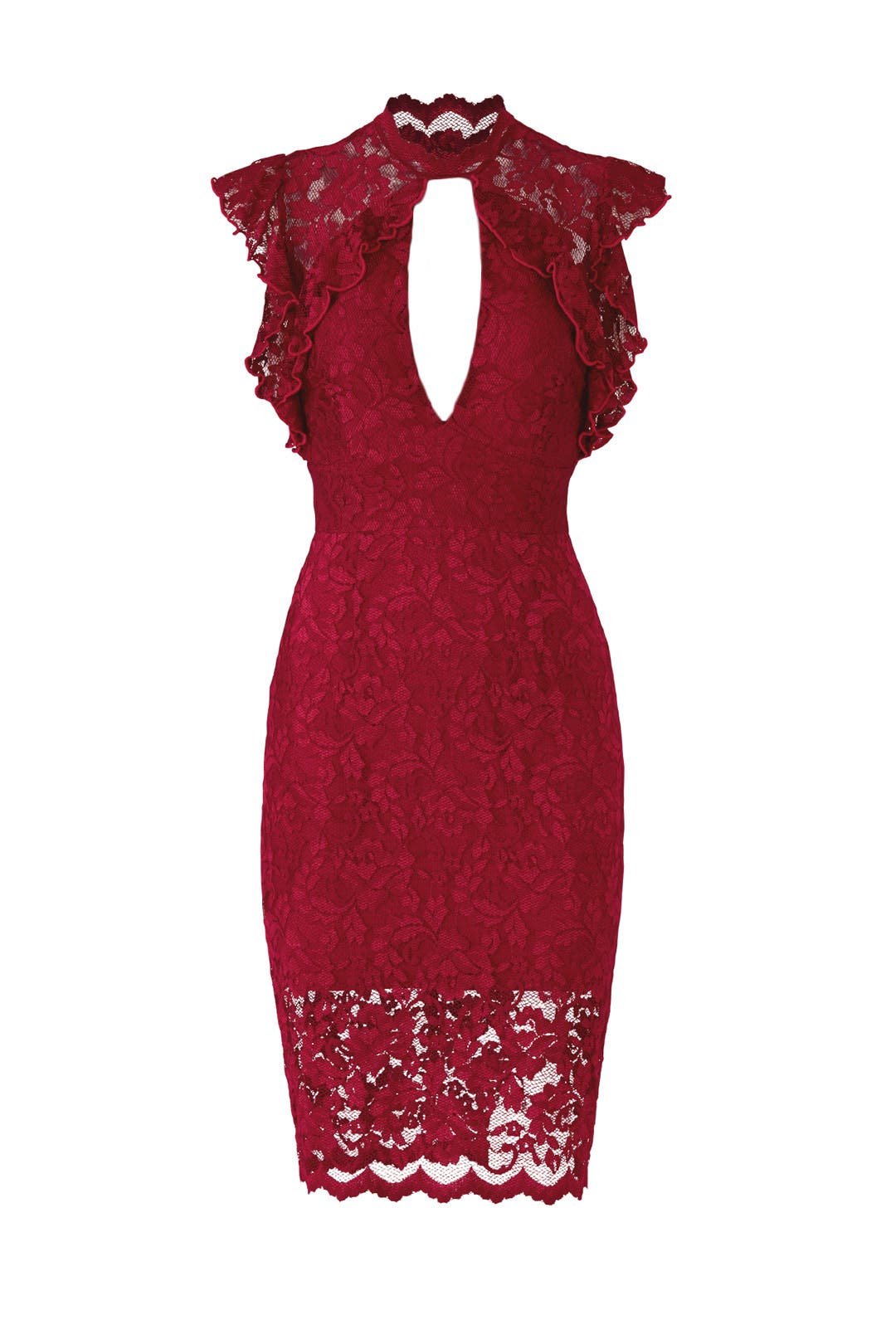 red lace sheath dress
